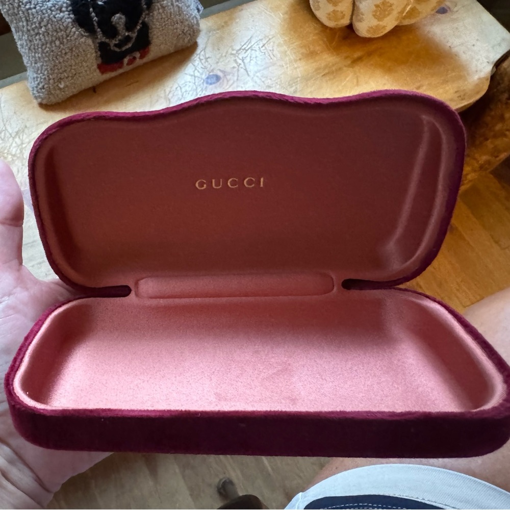 Gucci Wine Red Velvet SunGlasses Case